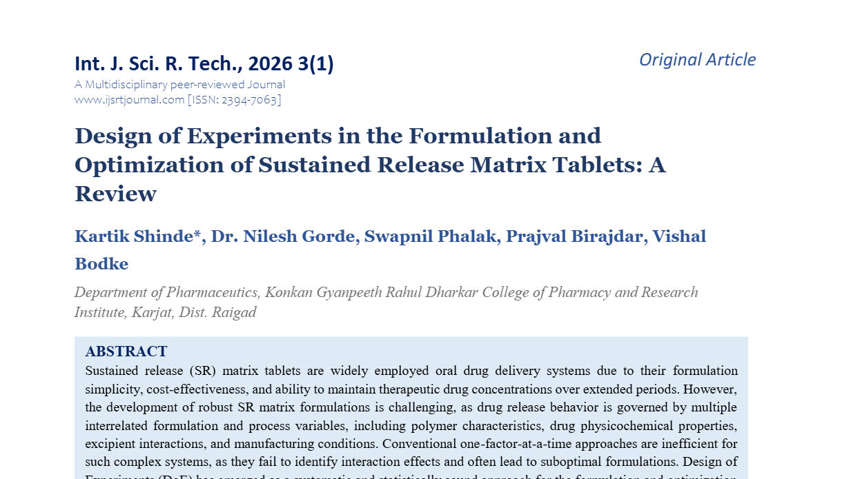 Design of Experiments in the Formulation and Optimization of Sustained ...