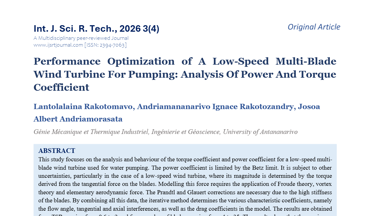 Performance Optimization of A Low-Speed Multi-Blade Wind Turbine For ...