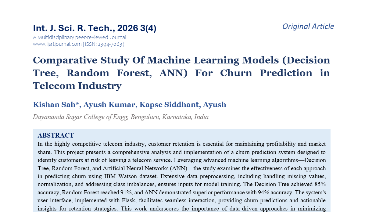 Comparative Study Of Machine Learning Models (Decision Tree, Random ...